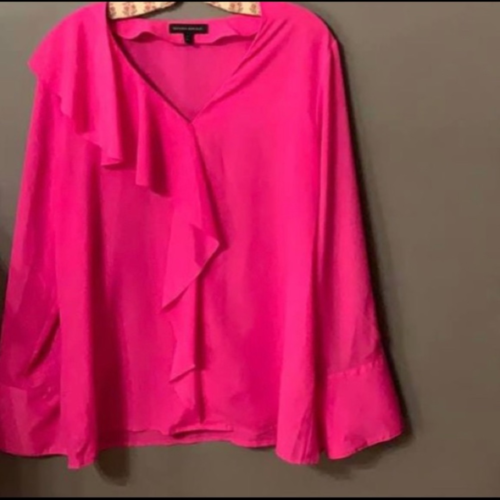 Magenta Ruffle Blouse